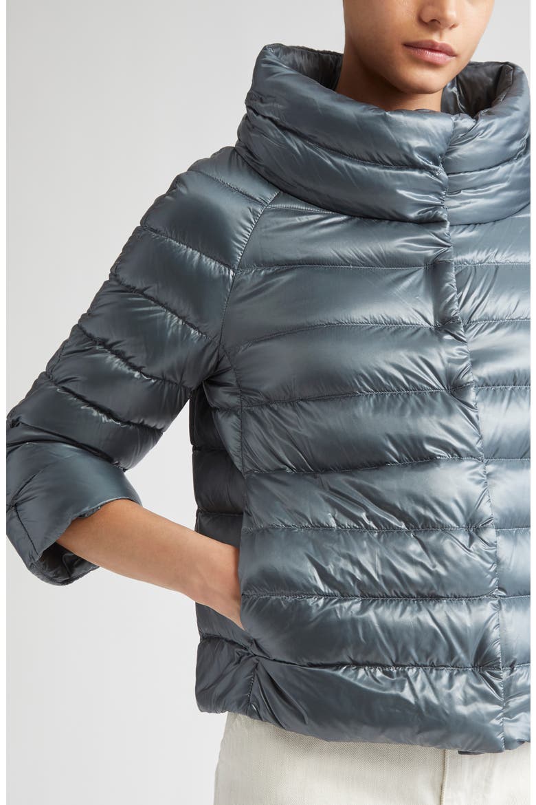 Sofia Iconic Down Crop Puffer Jacket, Alternate, color, PEACOCK BLUE