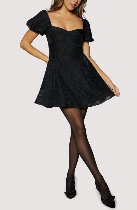 Petal Veil Jacquard Minidress