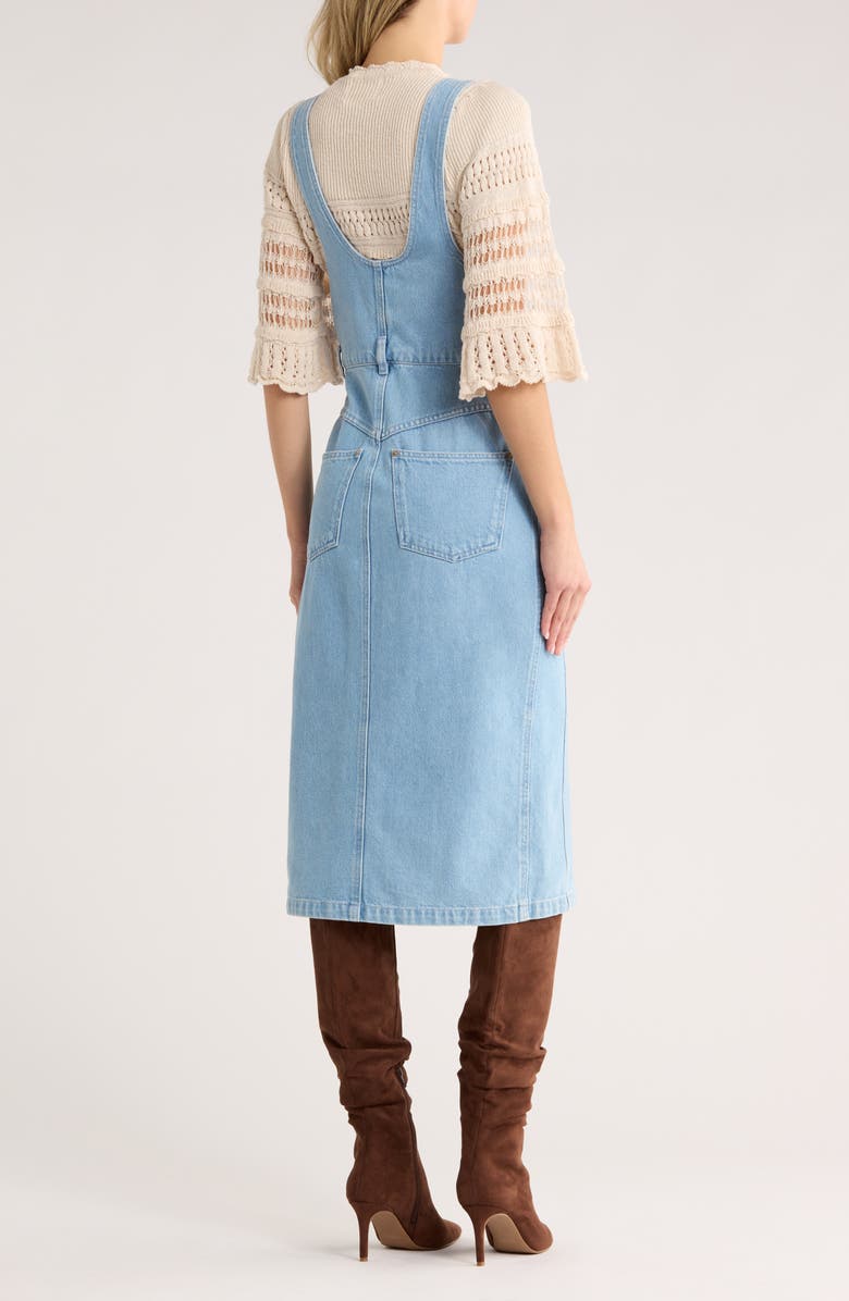 Isabel Marant Étoile Filipine Pinafore Denim Dress, Alternate, color, Light Blue
