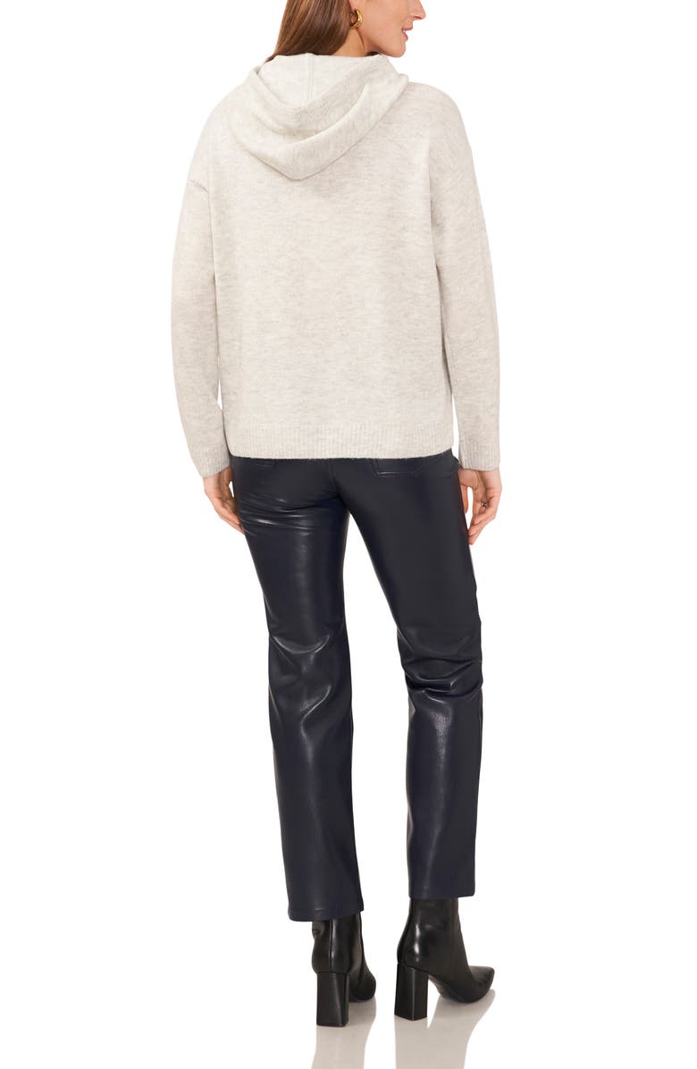 Vince Camuto Jersey Knit Hooded Sweater, Alternate, color, Silver Hthr