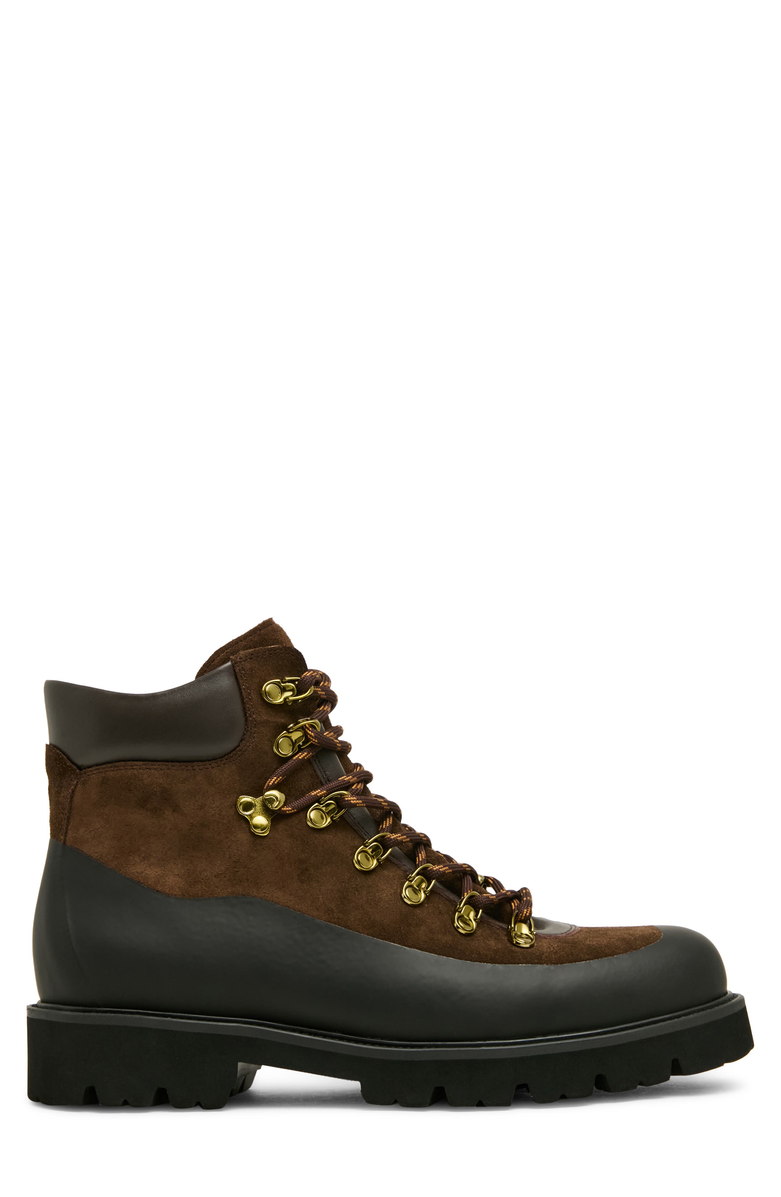 Garno Leather & Suede Lace Up Boot, Alternate, color, BRWON SUEDE