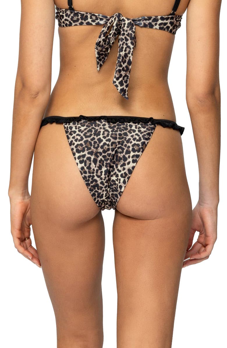 EDIKTED Deeva Leopard Bikini Bottom, Alternate, color, Black Leopard