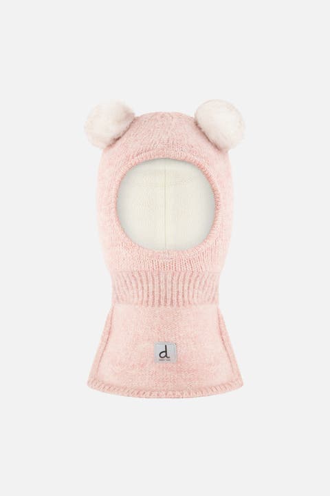 Girl Knit Bear Ear Fleece Lined Balaclava