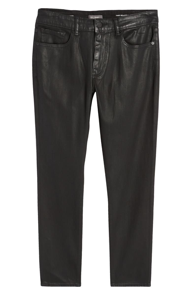 DL1961 Theo Coated Relaxed Tapered Jeans, Alternate, color,