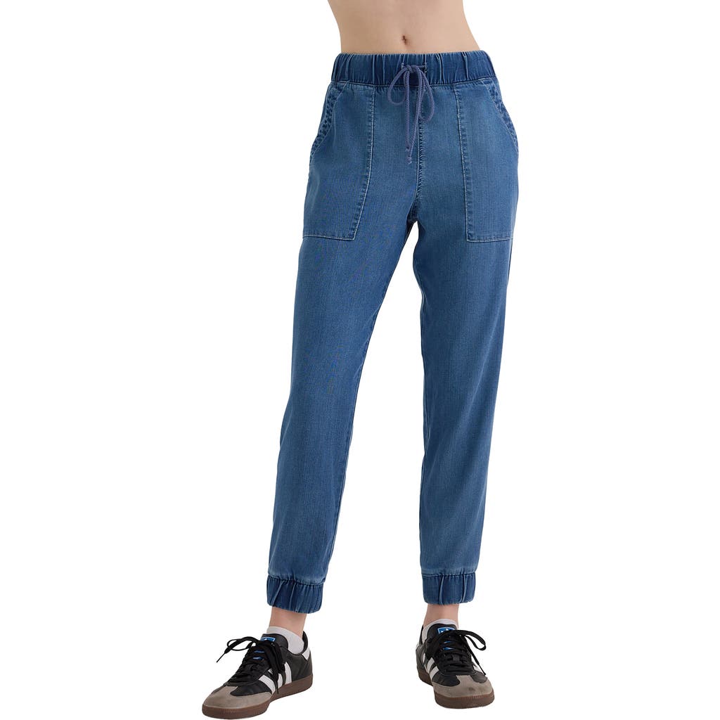 Bella Dahl Denim Pocket Joggers In Blue