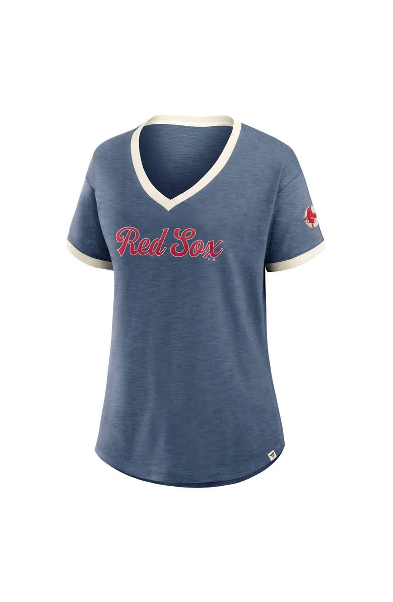 FANATICS Women's Fanatics Navy Boston Red Sox Cooperstown Collection Vintage Play Slub V-Neck T-Shirt, Alternate, color, Navy