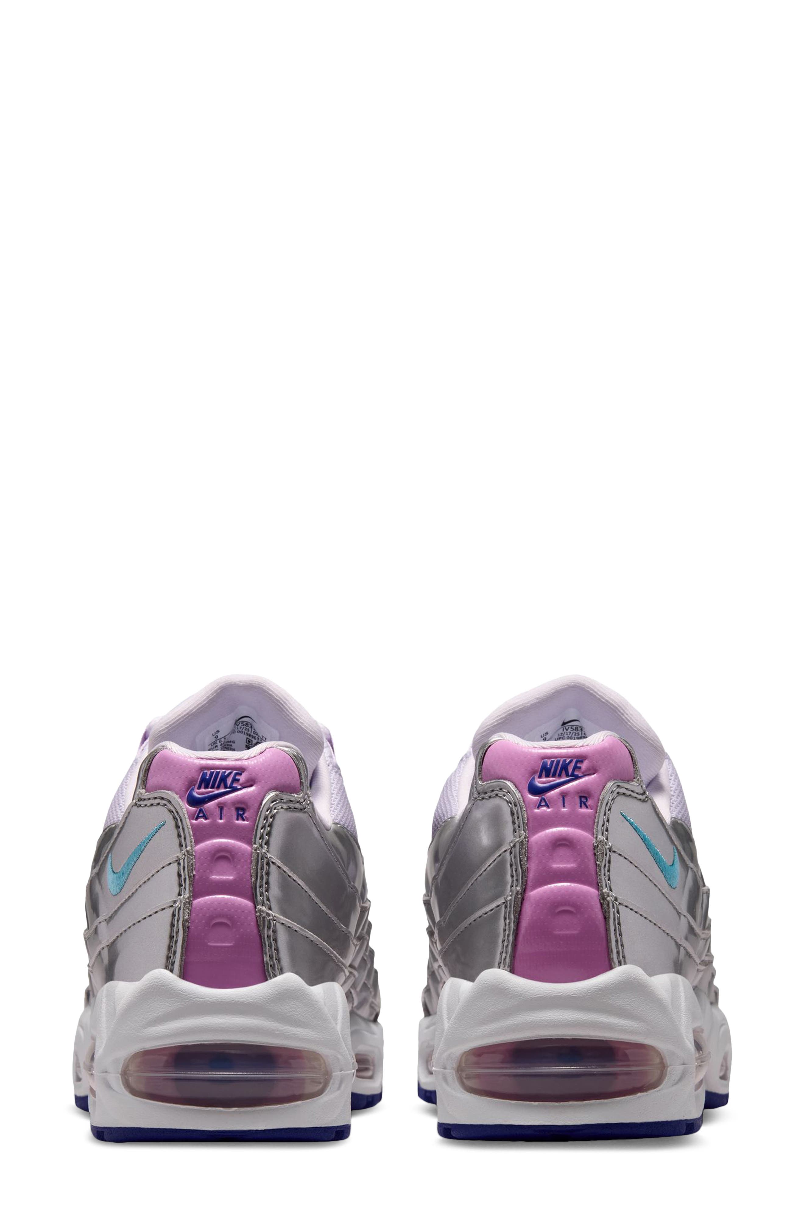 Air Max 95 Sneaker, Alternate, color, CHROME/ LAGOON-GRAPE