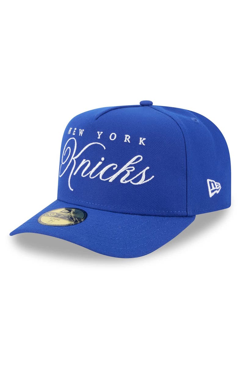 New Era Men's New Era Blue New York Knicks 2025 NBA Draft A-Frame 59FIFTY Fitted Hat, Alternate, color, 