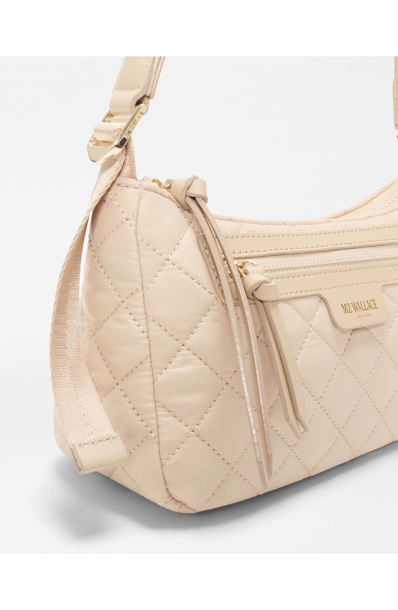 Small Park Quilted Nylon Shoulder Bag, Alternate, color, BUFF