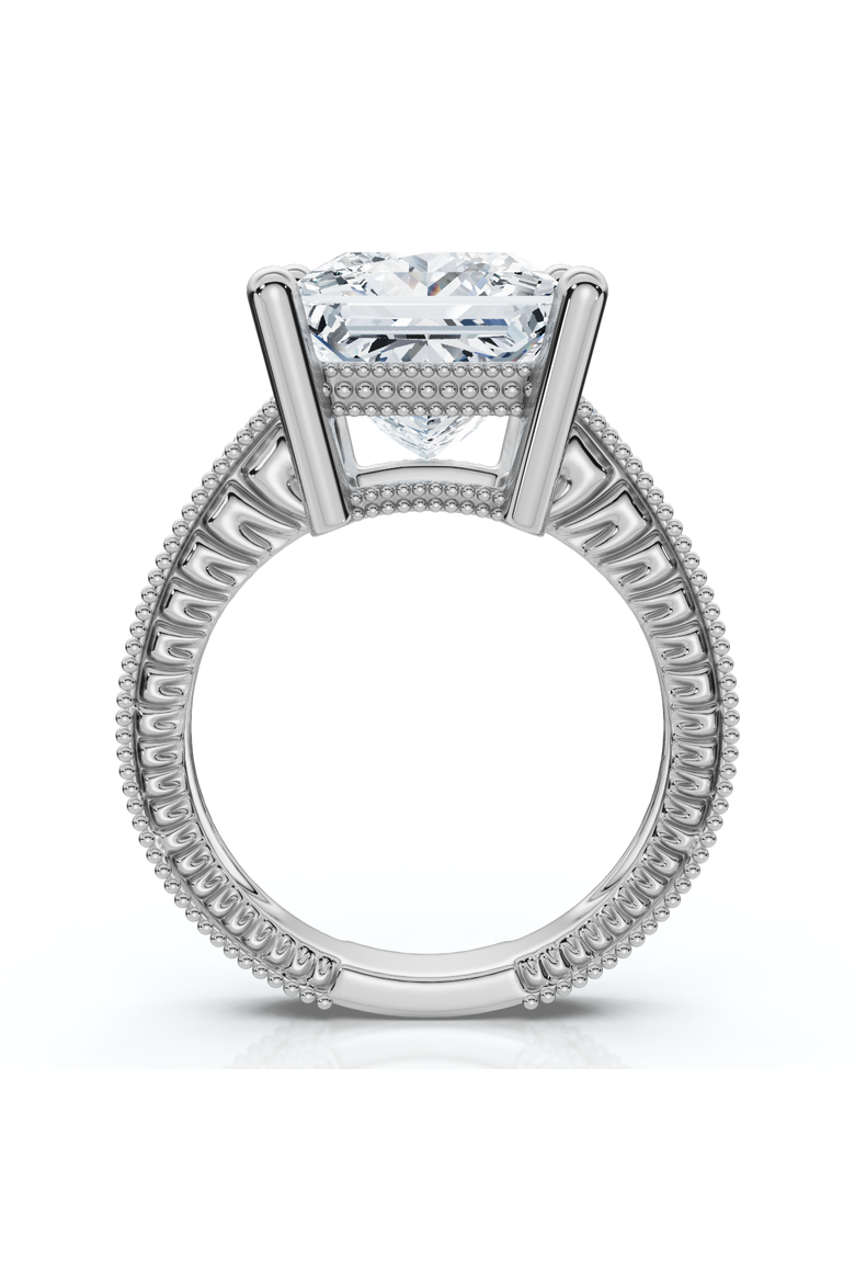 Certified 4 1/5Ct Princess Cut Diamond Vintage Engagement Ring Lab Grown, Alternate, color, 14k White Gold