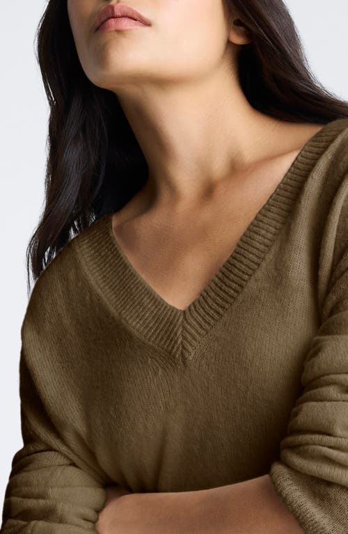 Kenneth Cole Oversized V-neck Sweater In Sierra Taupe