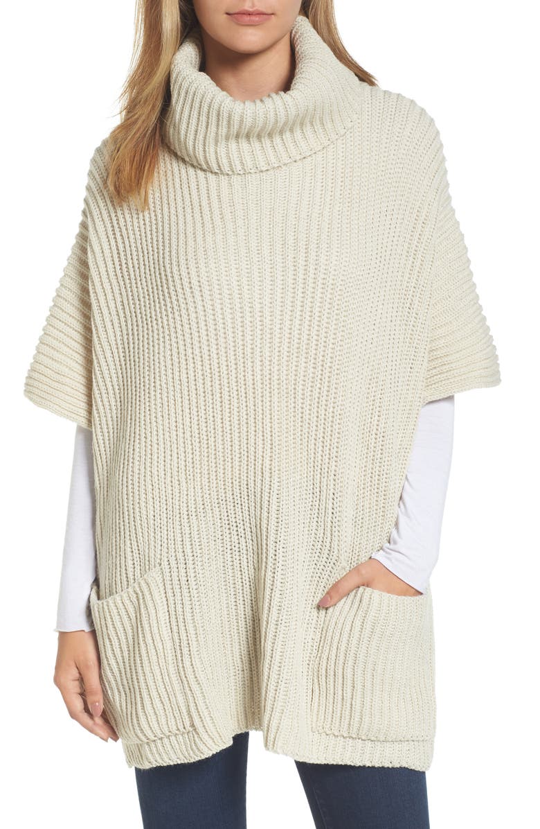Steve Madden Cowl Neck Poncho, Main, color, 