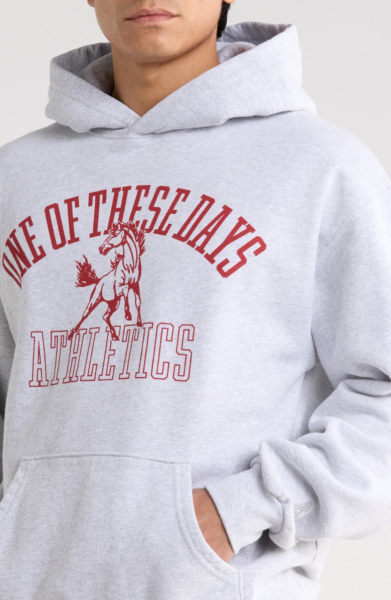 ONE OF THESE DAYS Mustang Athletics Pullover Hoodie, Alternate, color, Heather Grey