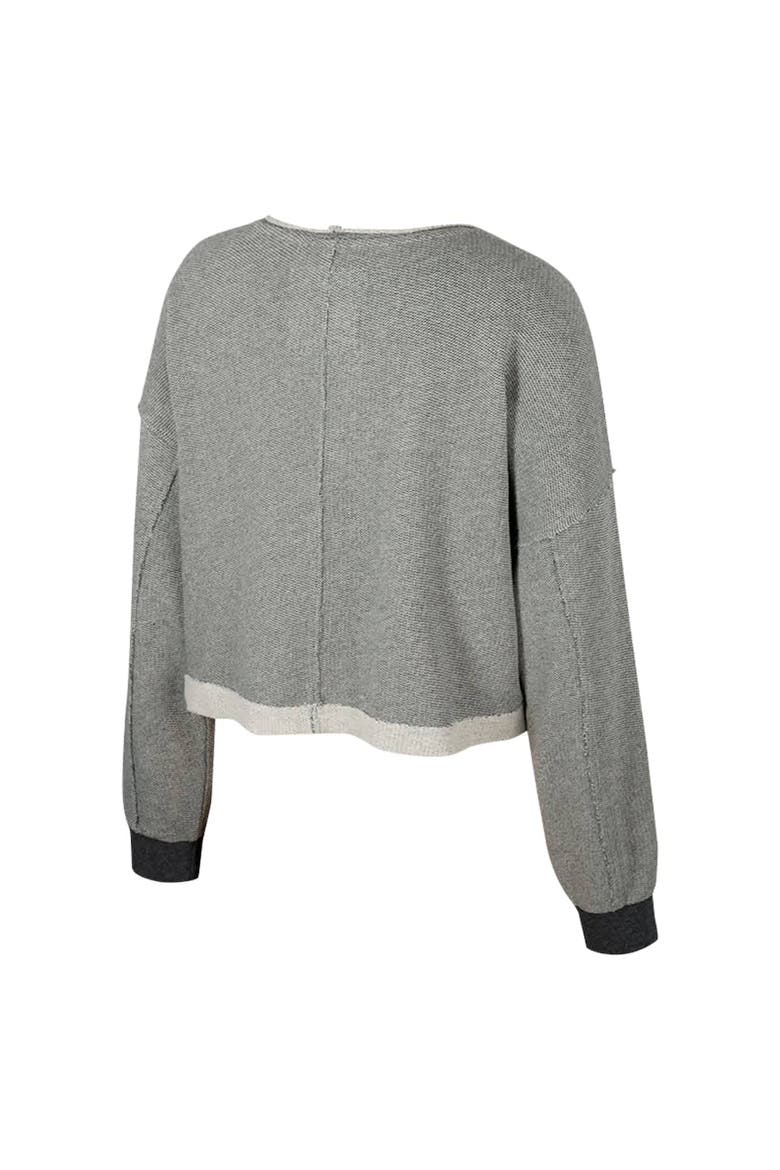 Women's Colosseum Charcoal Michigan Wolverines Magnum Scoop Neck Cropped Pullover Sweatshirt, Alternate, color, Charcoal