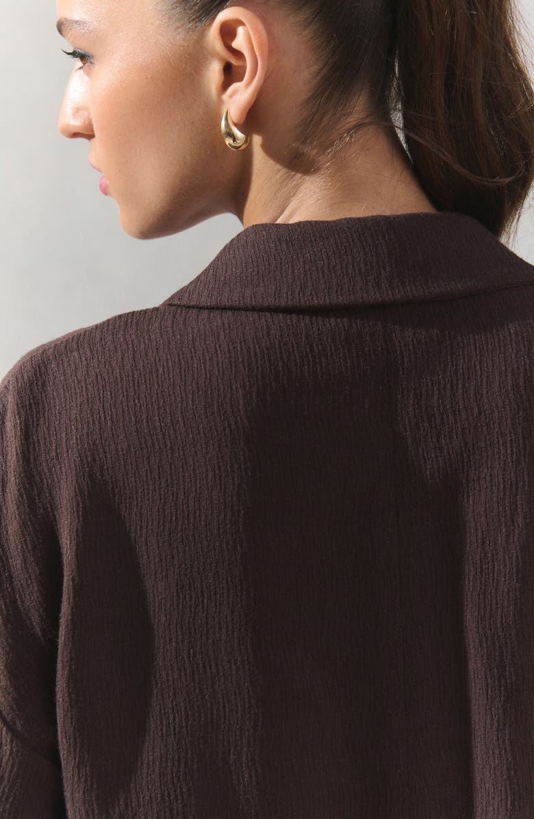 NEXT Textured Relaxed Fit Double Breasted Blazer, Alternate, color, Brown