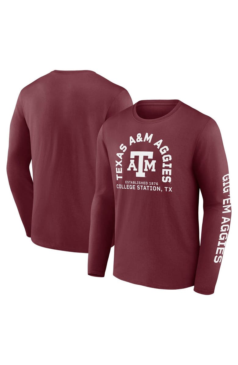 FANATICS Men's Fanatics Maroon Texas A&M Aggies Fundamentals Cotton Winning Team Long Sleeve T-Shirt, Main, color, Maroon