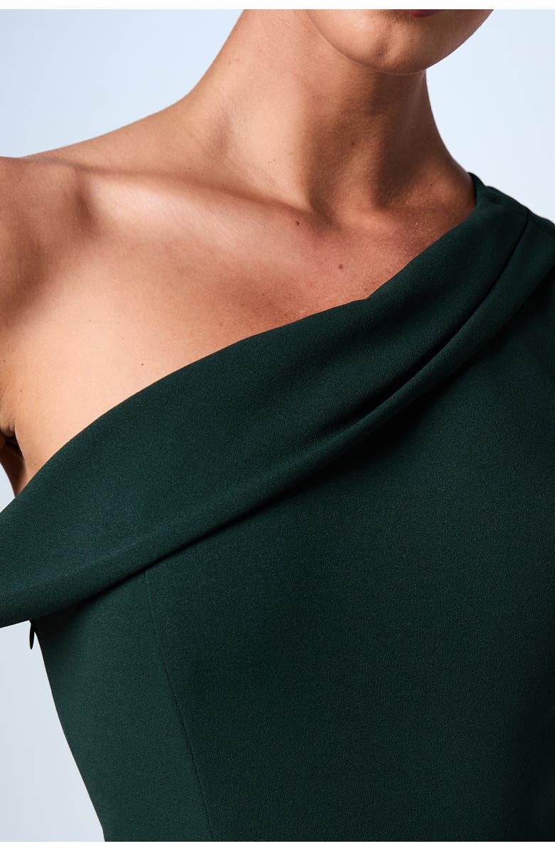 Coast Scuba Crepe Black Tie Dress, Alternate, color, Emerald