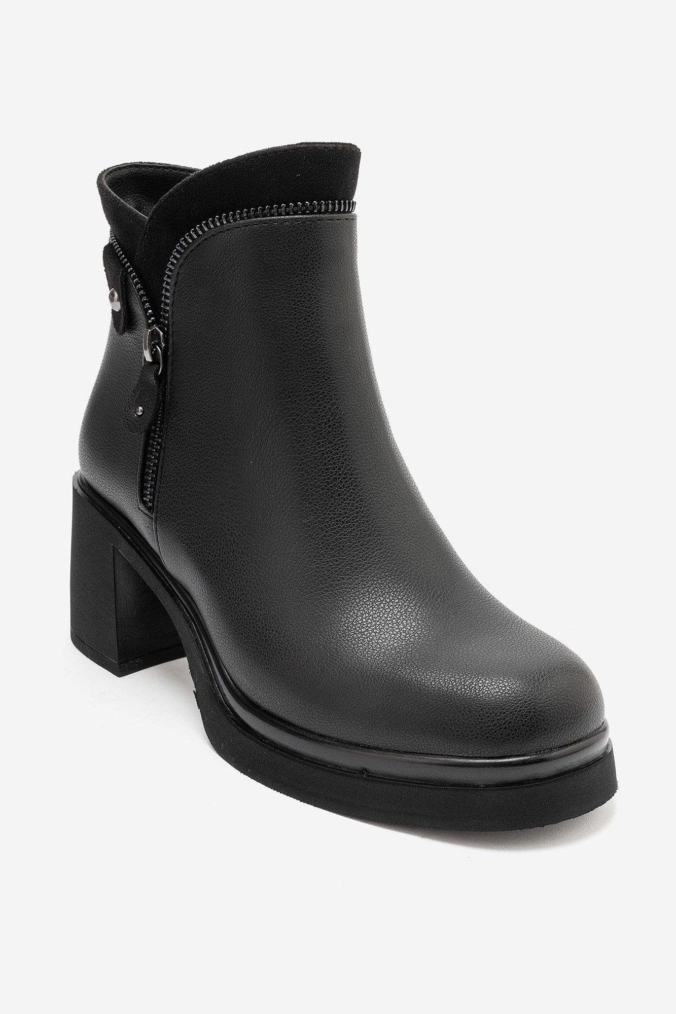 Raphael Zipper Block Heel Boot, Main, color, Black