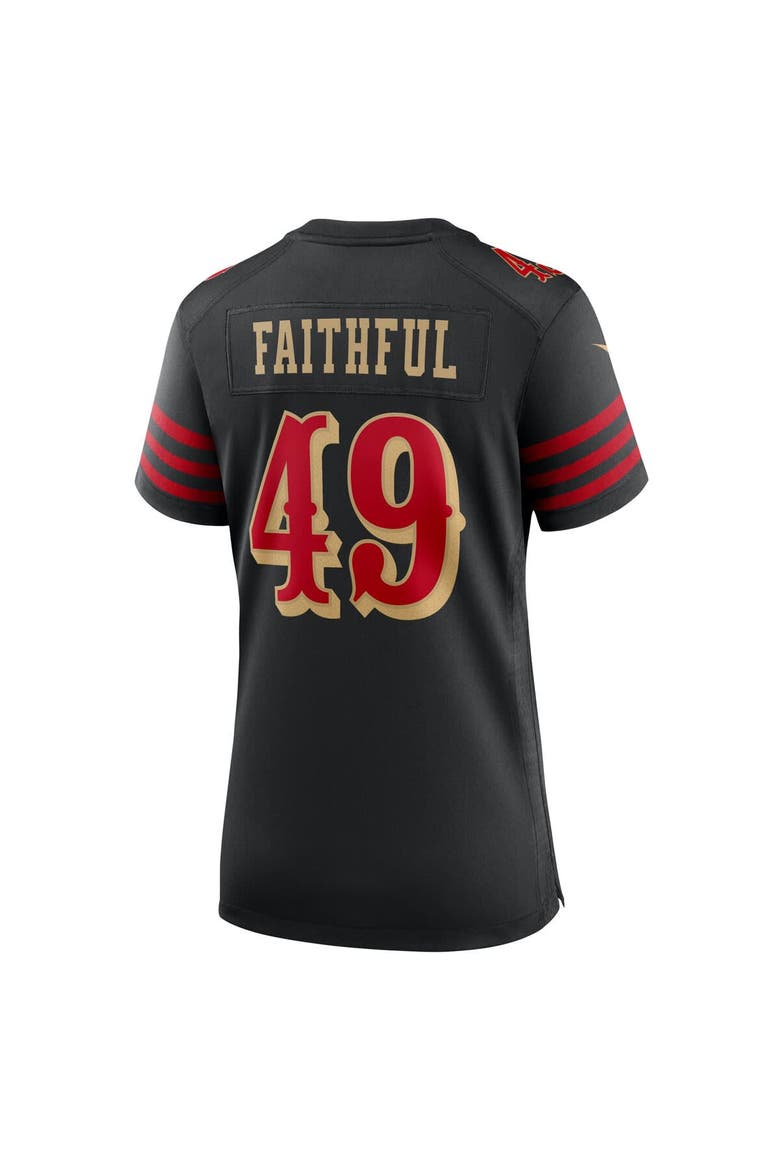 Women's Nike The Faithful Black San Francisco 49ers 2025 Rivalries Collection Game Jersey, Alternate, color, Black