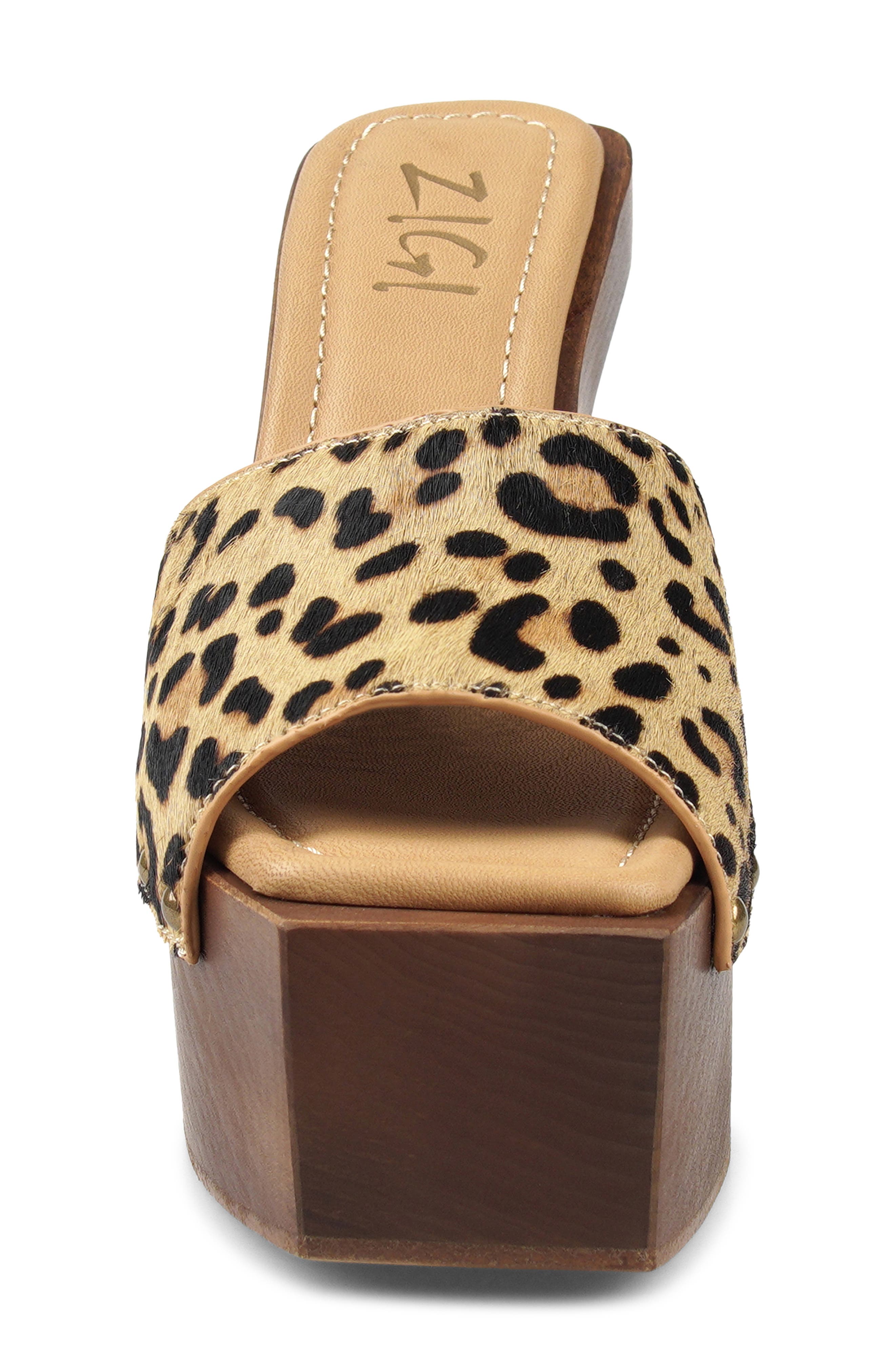 Cassidey Leather Platform Slide Sandal, Alternate, color, LEOPARD LEATHER
