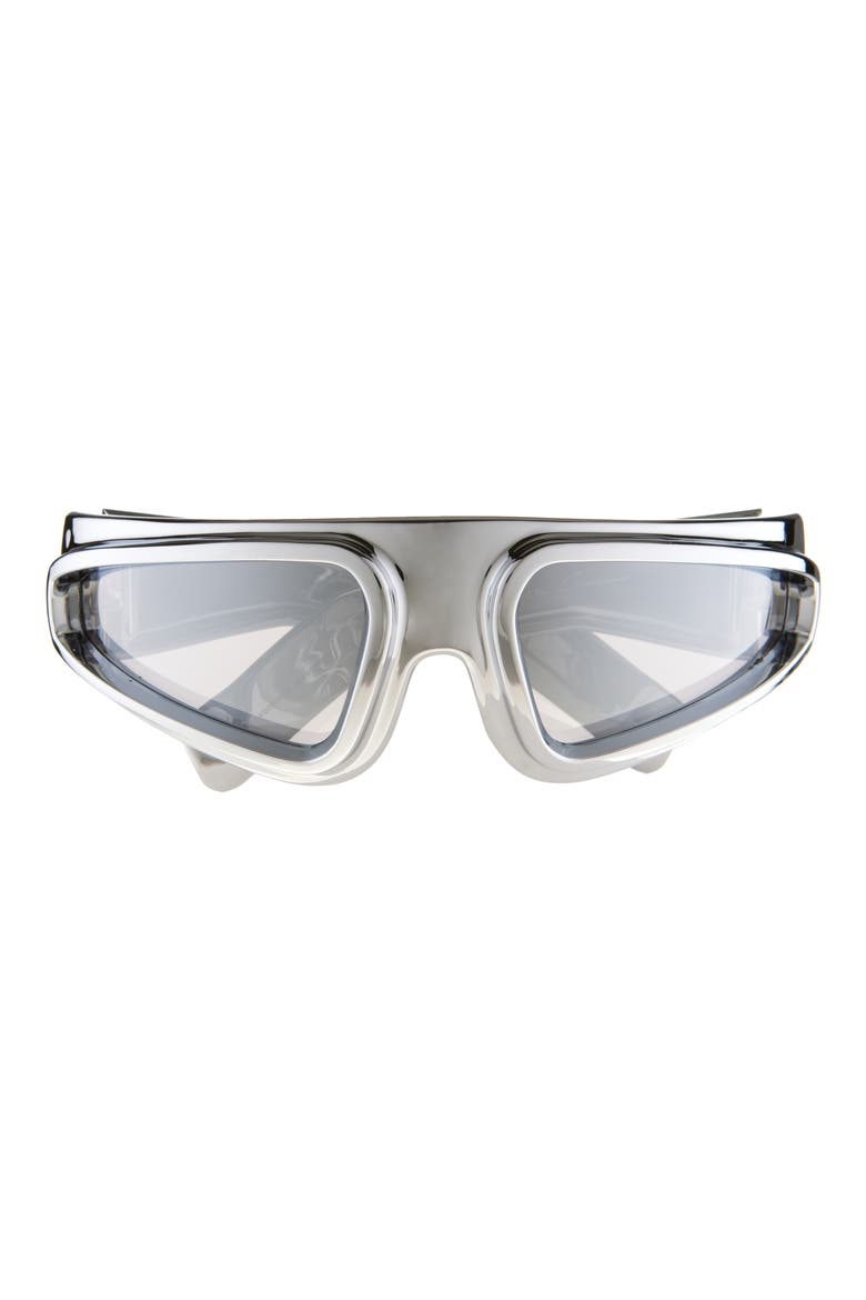 Ryder Wraparound Shield Sunglasses, Main, color, SILVER TEMPLE/ SILVER LENS