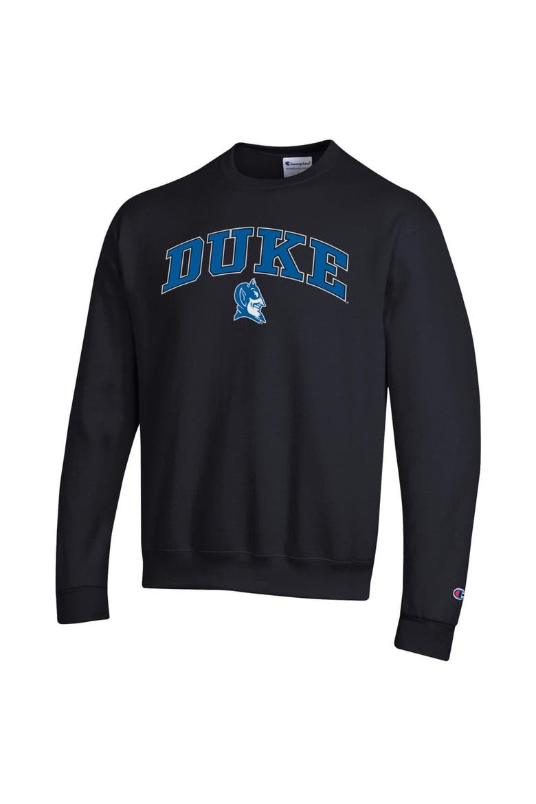 Men's Champion  Black Duke Blue Devils Arch Over Logo Pullover Sweatshirt, Alternate, color, Black