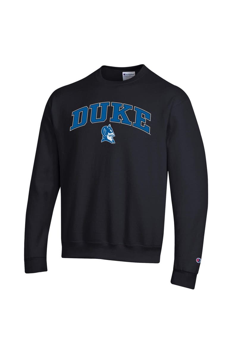 Champion Men's Champion  Black Duke Blue Devils Arch Over Logo Pullover Sweatshirt, Alternate, color, Black
