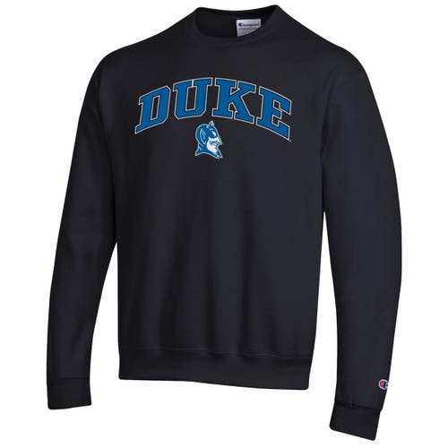Champion Men's Black Duke Blue Devils Arch Over Logo Pullover Sweatshirt