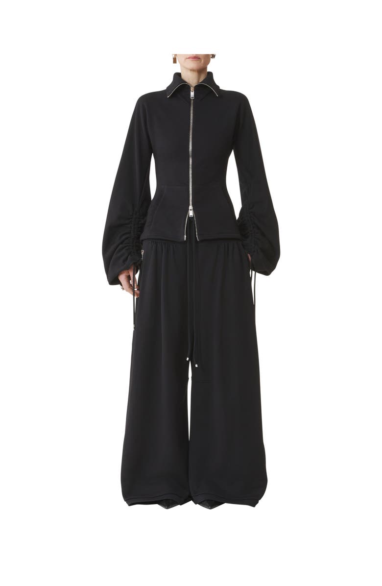 Lanvin Cotton Fleece And Cashmere Pants, Alternate, color, Black
