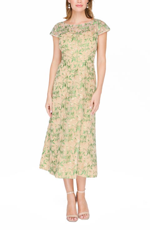Sulllivan Floral Embroidery Cocktail A-Line Dress