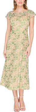 JS Collections Sulllivan Floral Embroidery Cocktail A-Line Dress