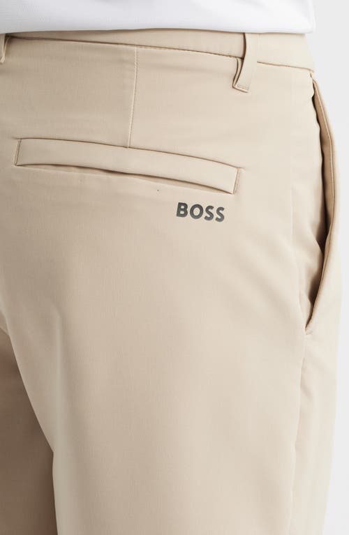 Hugo Boss Slim-fit Shorts In Water-repellent Easy-iron Fabric In Medium Beige