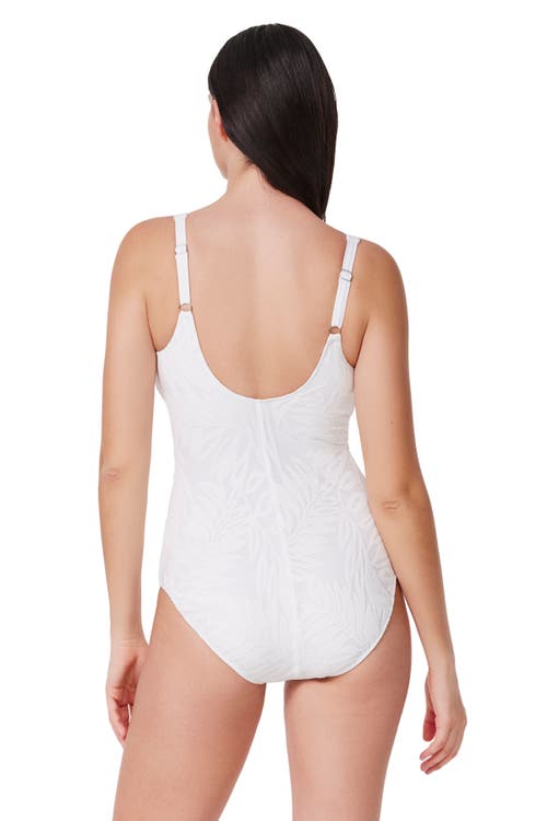 Profile By Gottex D Cup V Neck X Detail One Piece Swimsuit In White