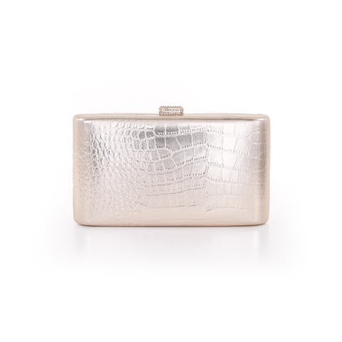 Lula Croc Embossed Leather Minaudiere