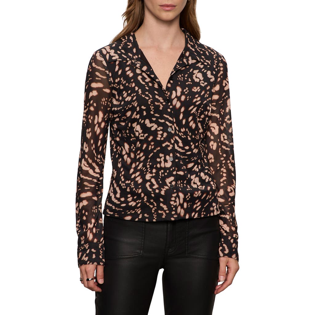 Sanctuary Mesh Button-down Shirt In Multi