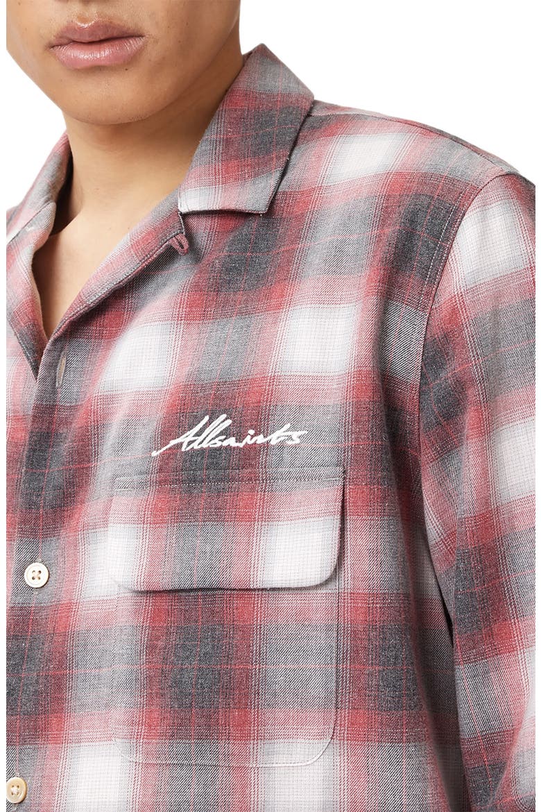 Shams Long Sleeve Button-Up Shirt, Alternate, color, CLARET RED