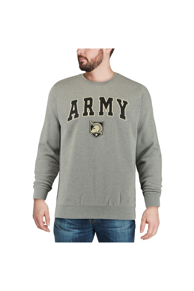 Men's Colosseum Heather Gray Army Black Knights Arch & Logo Crew Neck Sweatshirt, Alternate, color, Heather Gray