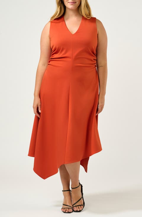 Carmen Asymmetric Sleeveless Maxi Dress (Plus)