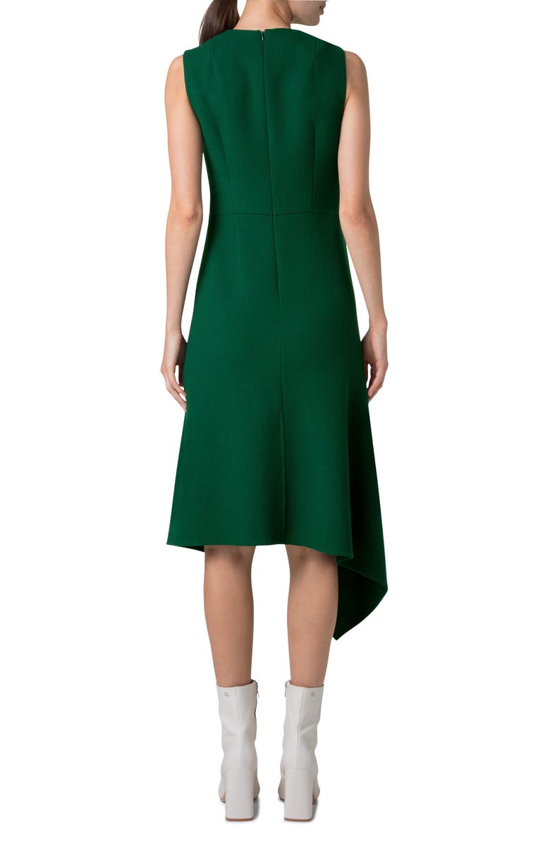 Akris Asymmetric Virgin Wool Crepe Dress, Alternate, color, 