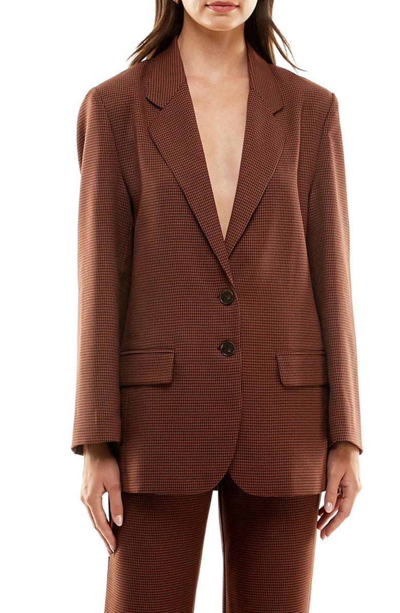 WAYF x Jourdan Sloane Power Play Longline Houndstooth Blazer, Main, color,