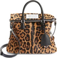 Maison Margiela Mini 5AC Leopard Print Genuine Calf Hair Tote