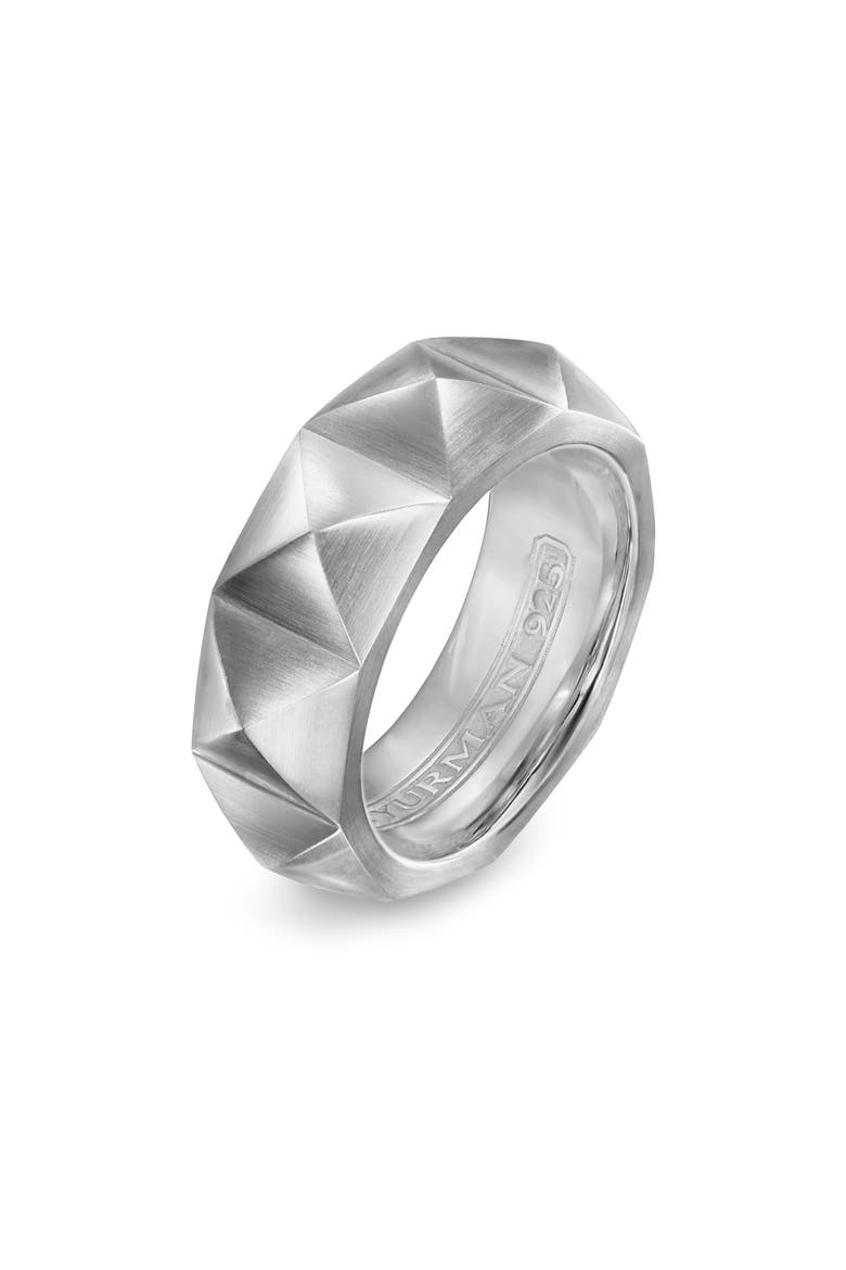 Men's Pyramid Band Ring in Sterling Silver, 8mm, Alternate, color, STERLING SILVER