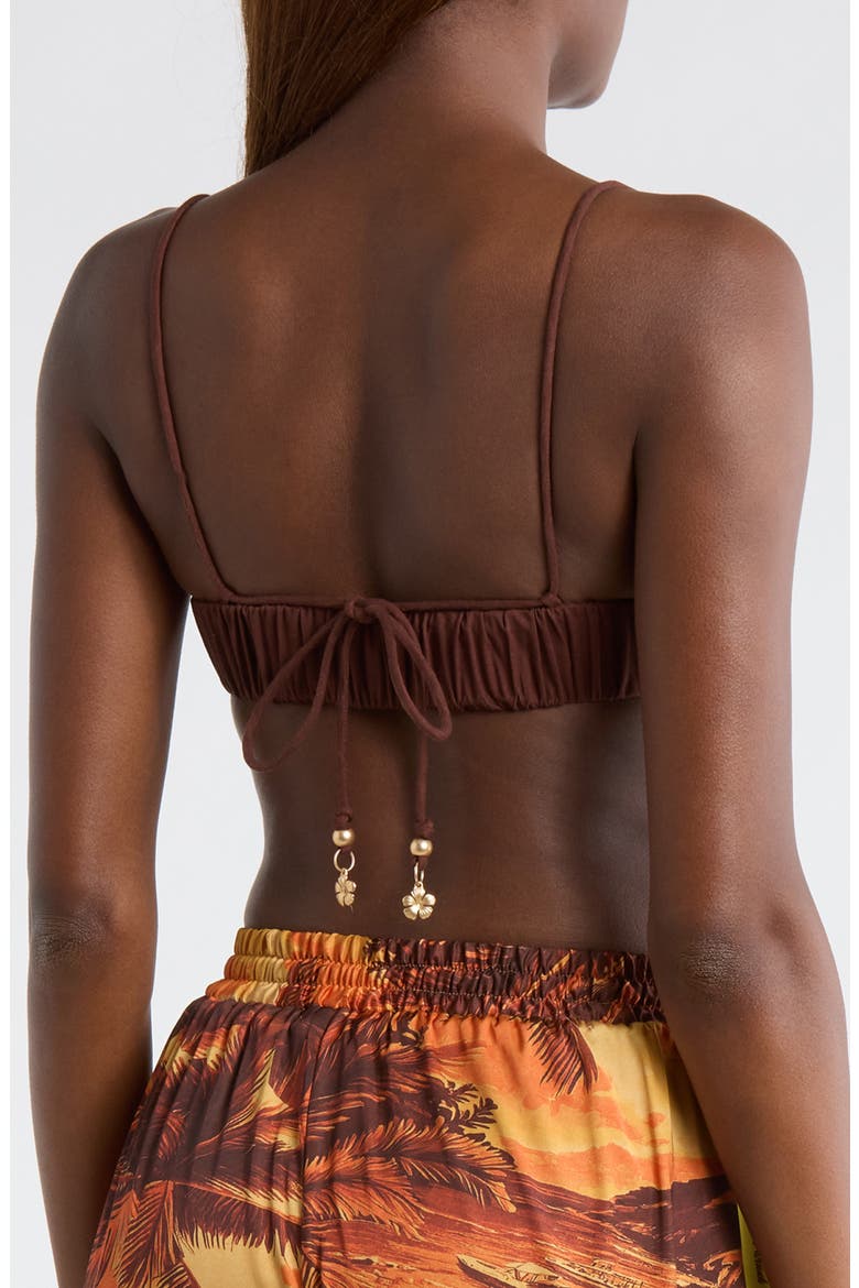Ruched Bralette Undewire Bikini Top, Alternate, color, COCO
