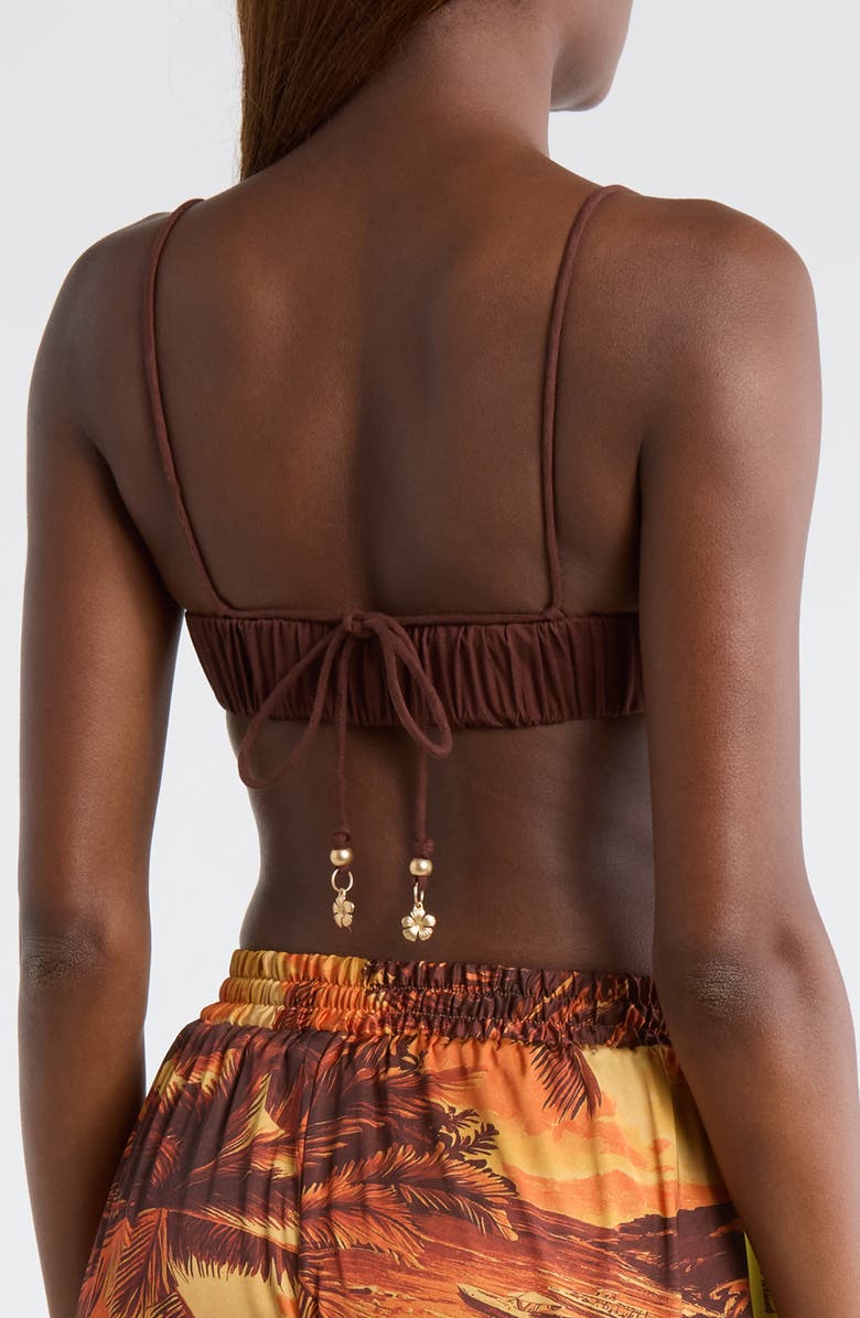 Kulani Kinis Ruched Bralette Undewire Bikini Top, Alternate, color, Coco