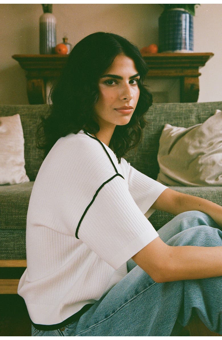 KADA The Awaken Rib V-Neck, Alternate, color, Salt