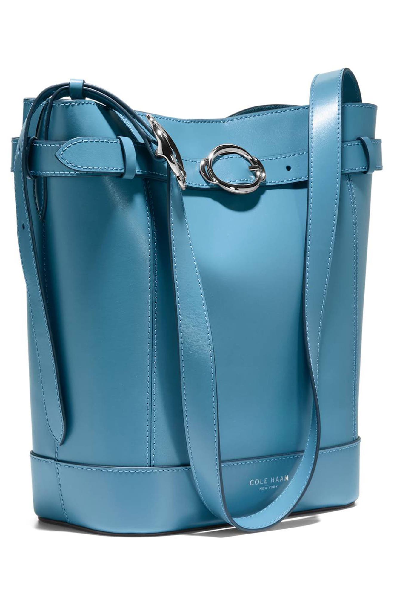 Alexandria Leather Bucket Bag, Alternate, color, PROVINCIAL BLUE