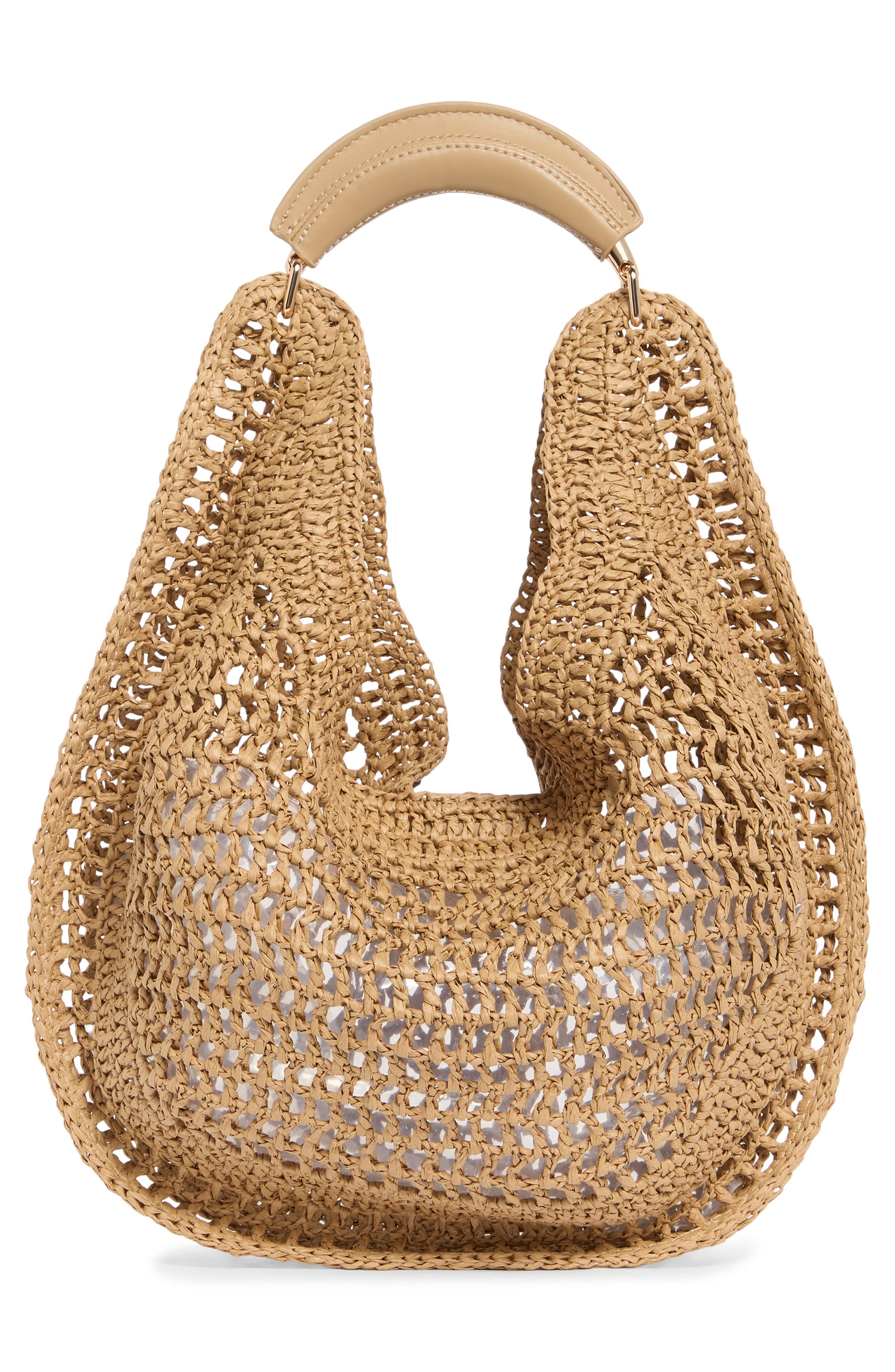 Straw Hobo Shoulder Bag, Alternate, color, NATURAL