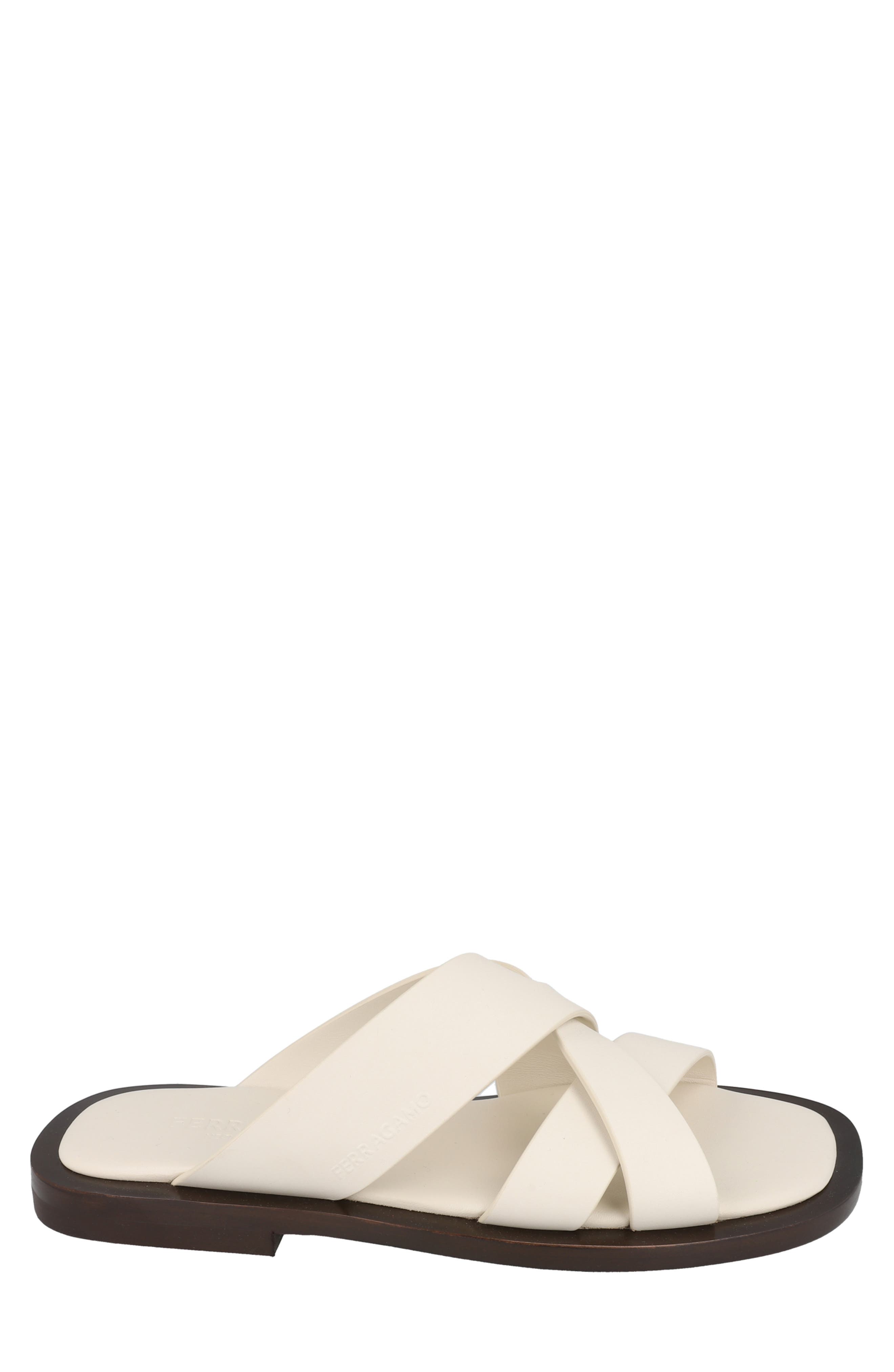 FERRAGAMO Crossover Slide Sandal, Alternate, color, 