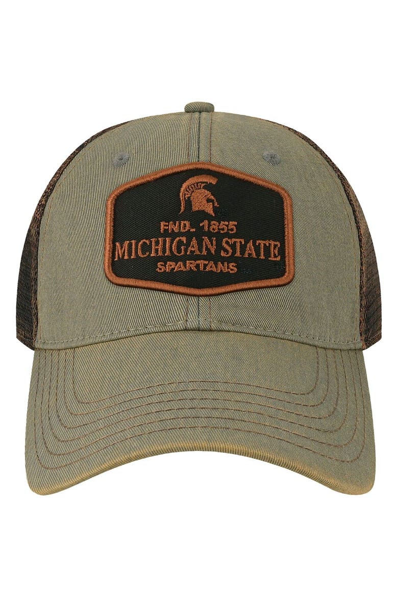 Men's Gray Michigan State Spartans Practice Old Favorite Trucker Snapback Hat, Alternate, color, Gray