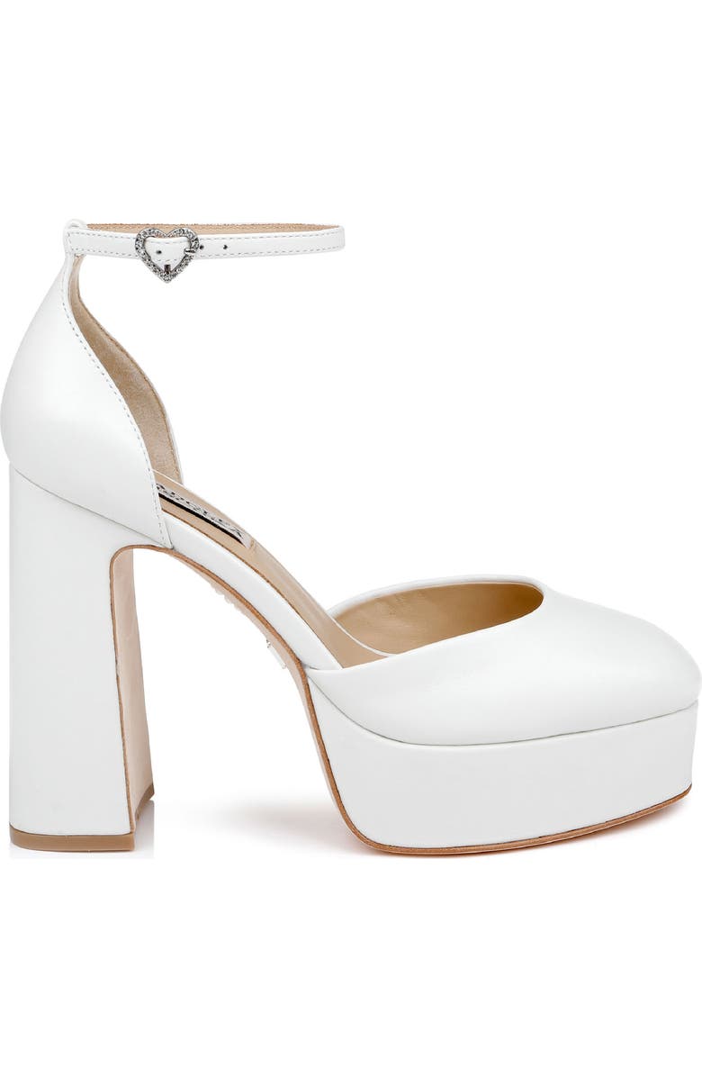 Badgley Mischka Collection Jayda II Ankle Strap Platform Pump, Alternate, color, White Leather